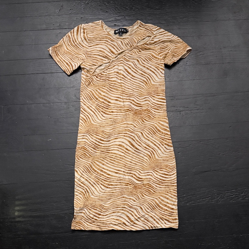 Motel Rocks Beige Zebra Print Mini Dress